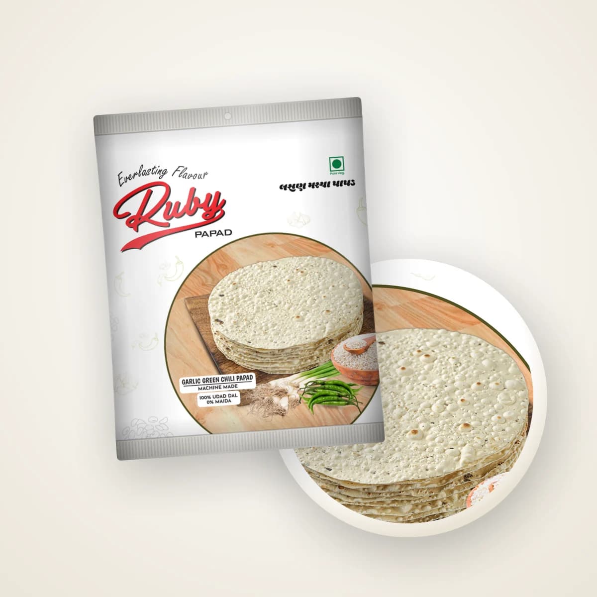 Ruby Machine Made Papad